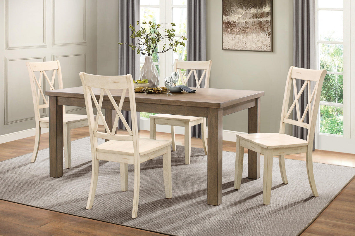 Janina Natural/White Dining Set by Homelegance at Eve Furniture