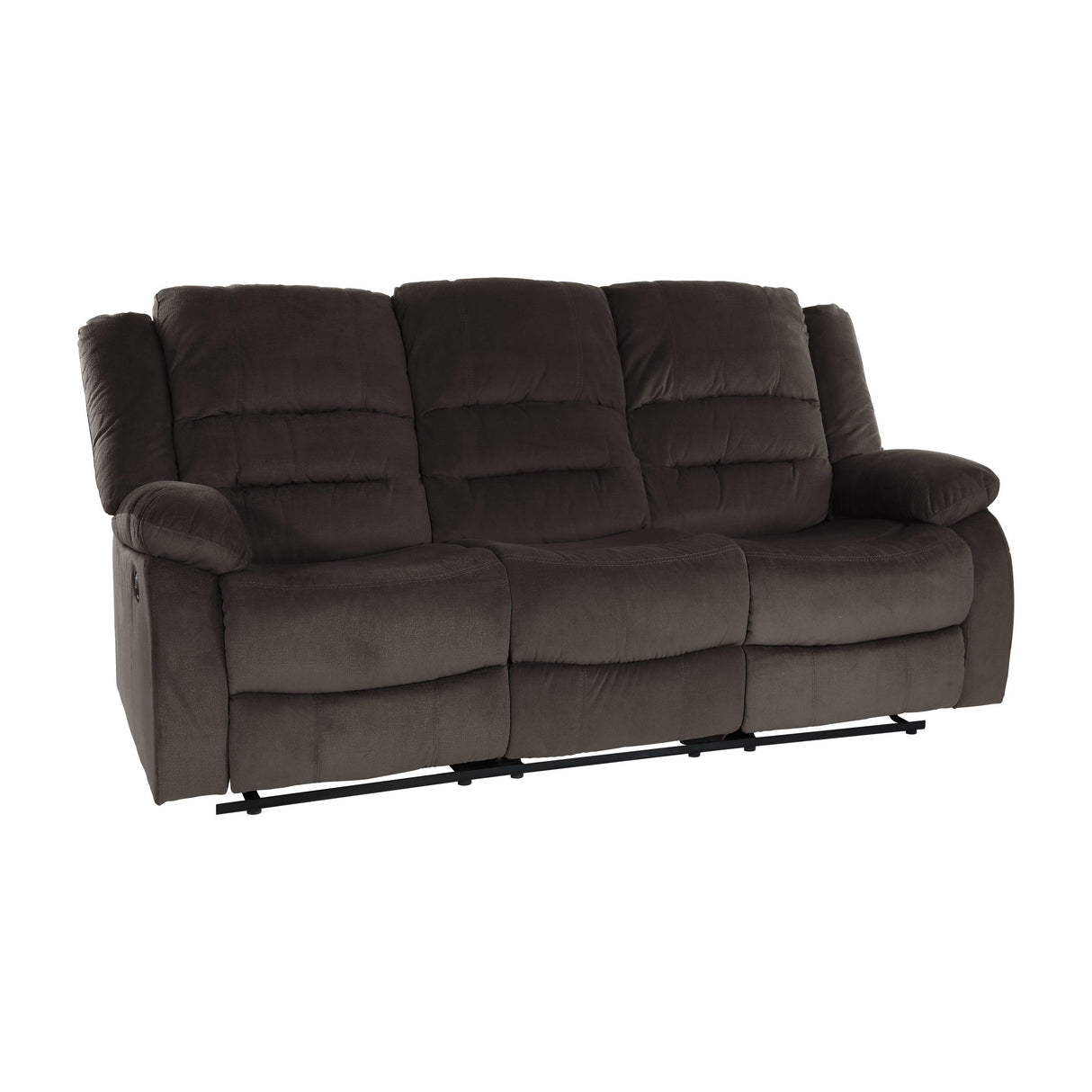 Jarita Chocolate Double Reclining Sofa by Homelegance at Eve Furniture
