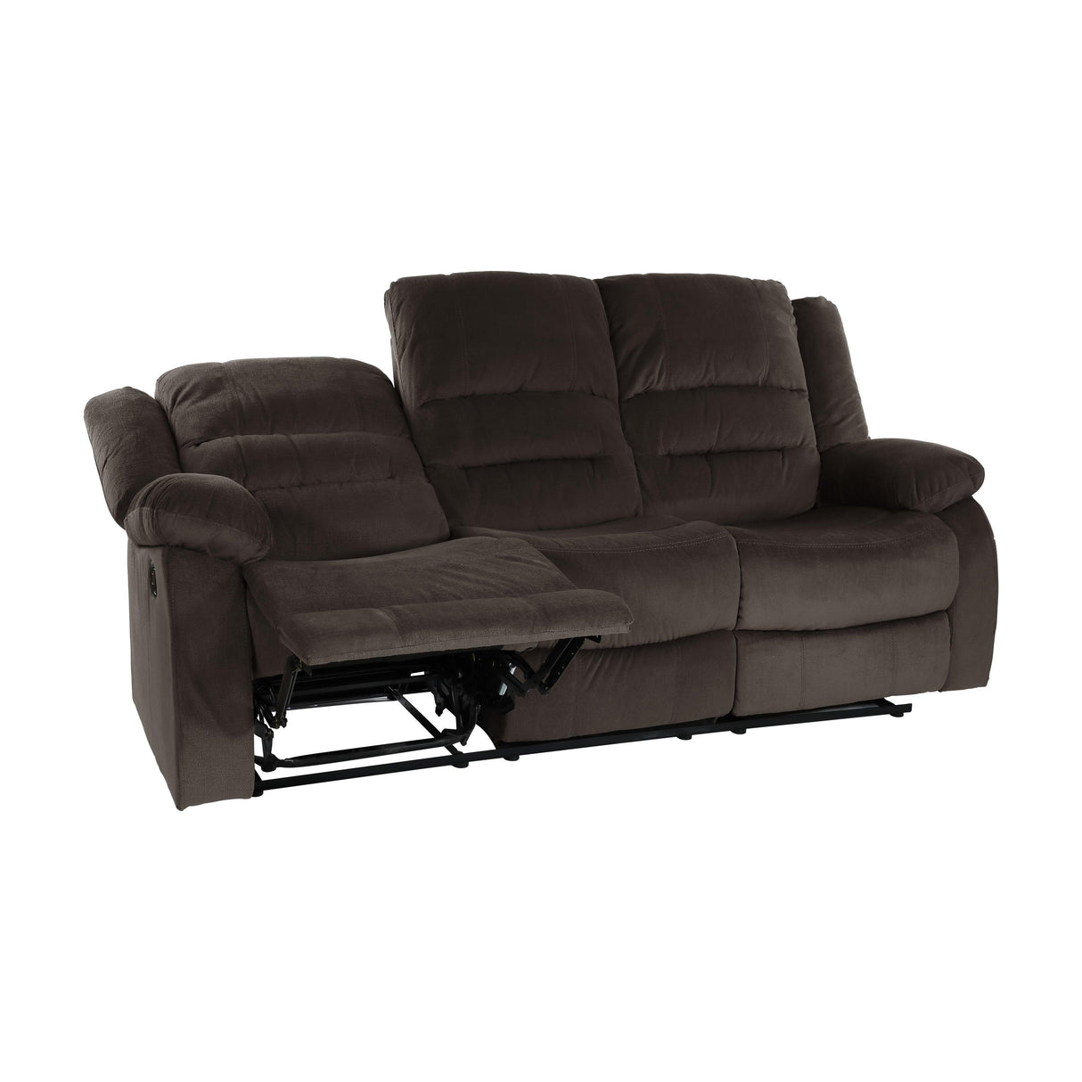 Jarita Chocolate Double Reclining Sofa by Homelegance at Eve Furniture