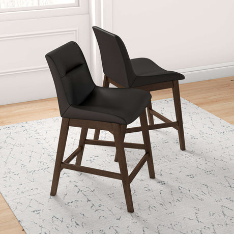 Jayden Mid-Century Modern 24" Upholstered Stool (Set of 2) Dark Grey Fabric