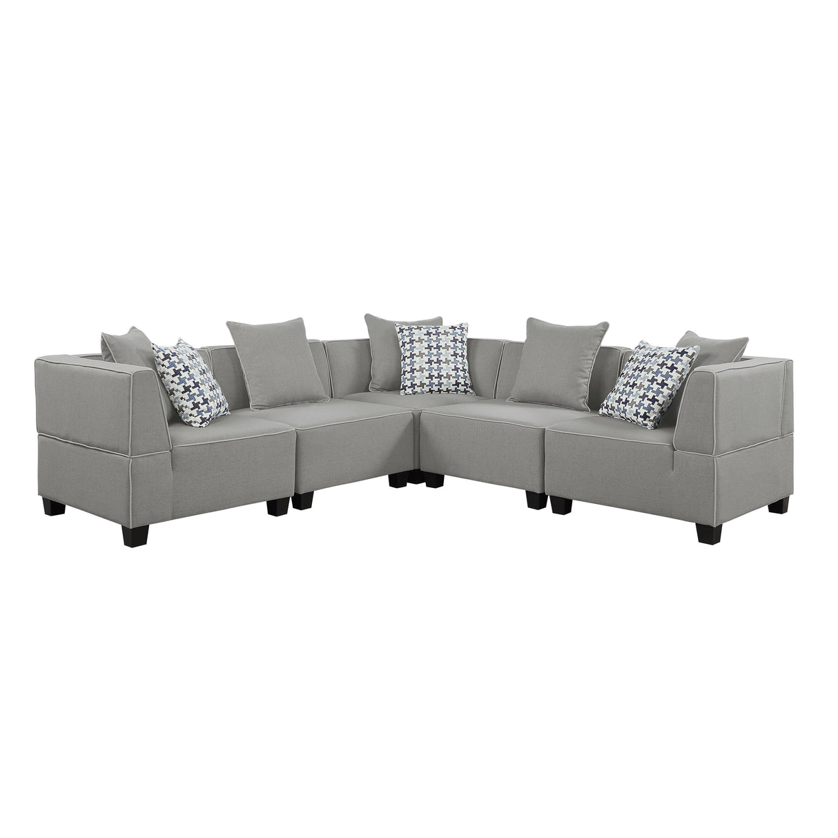 Jayilin Gray 5-Piece Modular Sectional by Homelegance at Eve Furniture