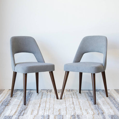 Juliana Mid Century Modern Upholstered Dining Chair (Set of 2) Polyester / Blue