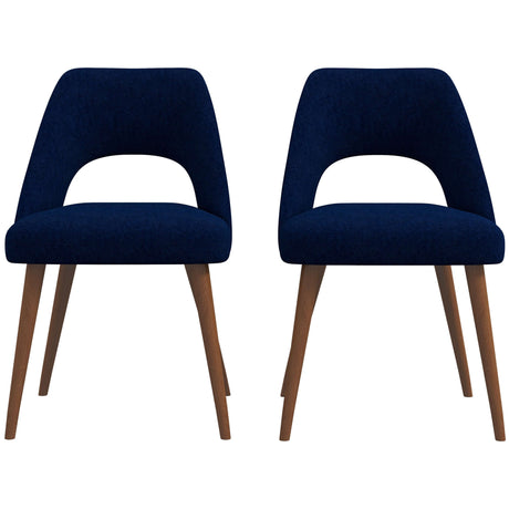 Juliana Mid Century Modern Upholstered Dining Chair (Set of 2) Polyester / Blue