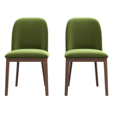 Kaitlyn Mid-Century Modern Dining Chair (Set of 2) Green Velvet