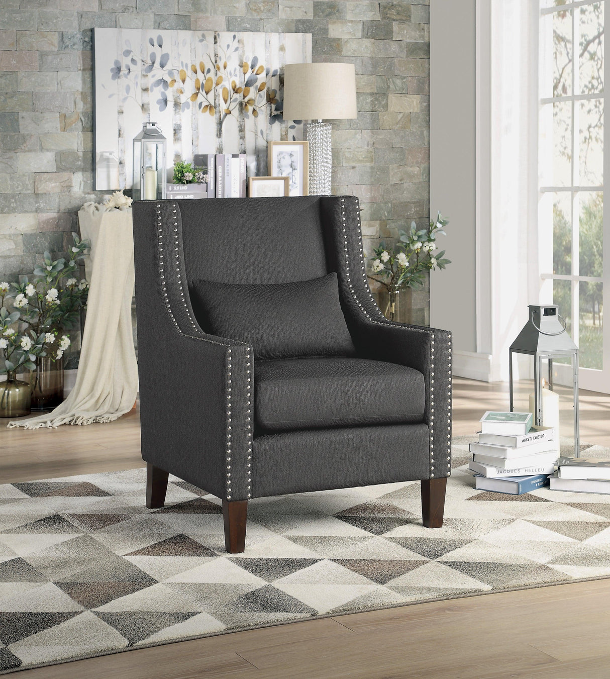 Keller Dark Gray Accent Chair by Homelegance at Eve Furniture