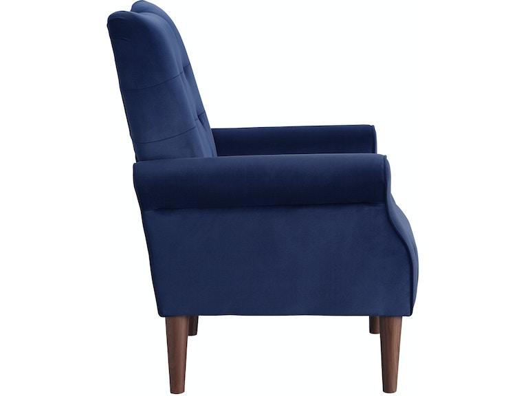 Kyrie Blue Velvet Accent Chair by Homelegance at Eve Furniture