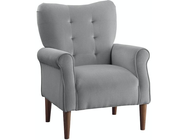 Kyrie Dark Gray Velvet Accent Chair by Homelegance at Eve Furniture