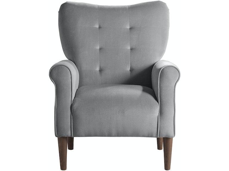 Kyrie Dark Gray Velvet Accent Chair by Homelegance at Eve Furniture