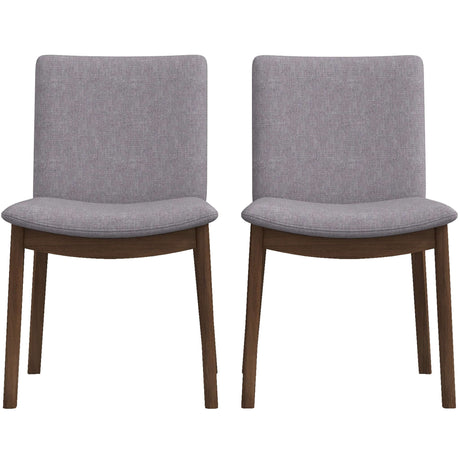 Laura Mid-Century Modern Solid Wood Dining Chair (Set of 2) Light Grey Linen