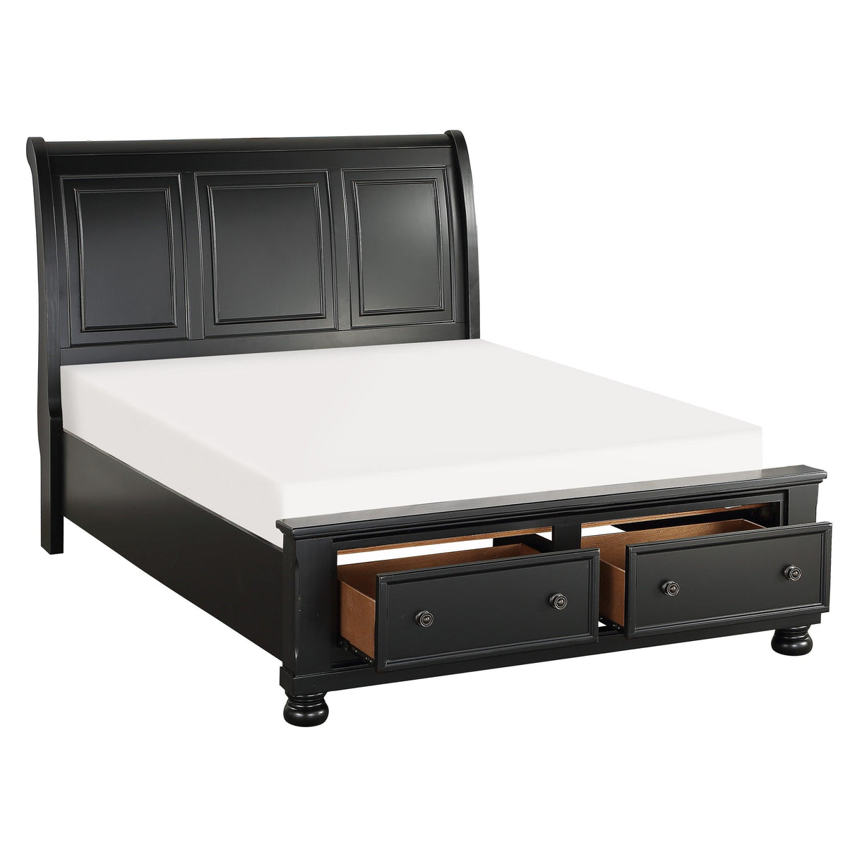 Laurelin Black King Sleigh Storage Platform Bed by Homelegance at Eve Furniture