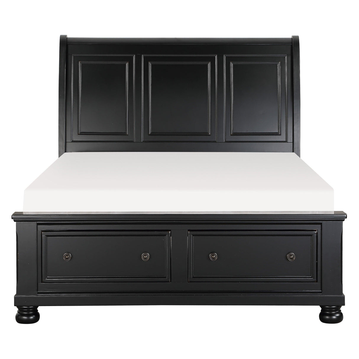 Laurelin Black King Sleigh Storage Platform Bed by Homelegance at Eve Furniture