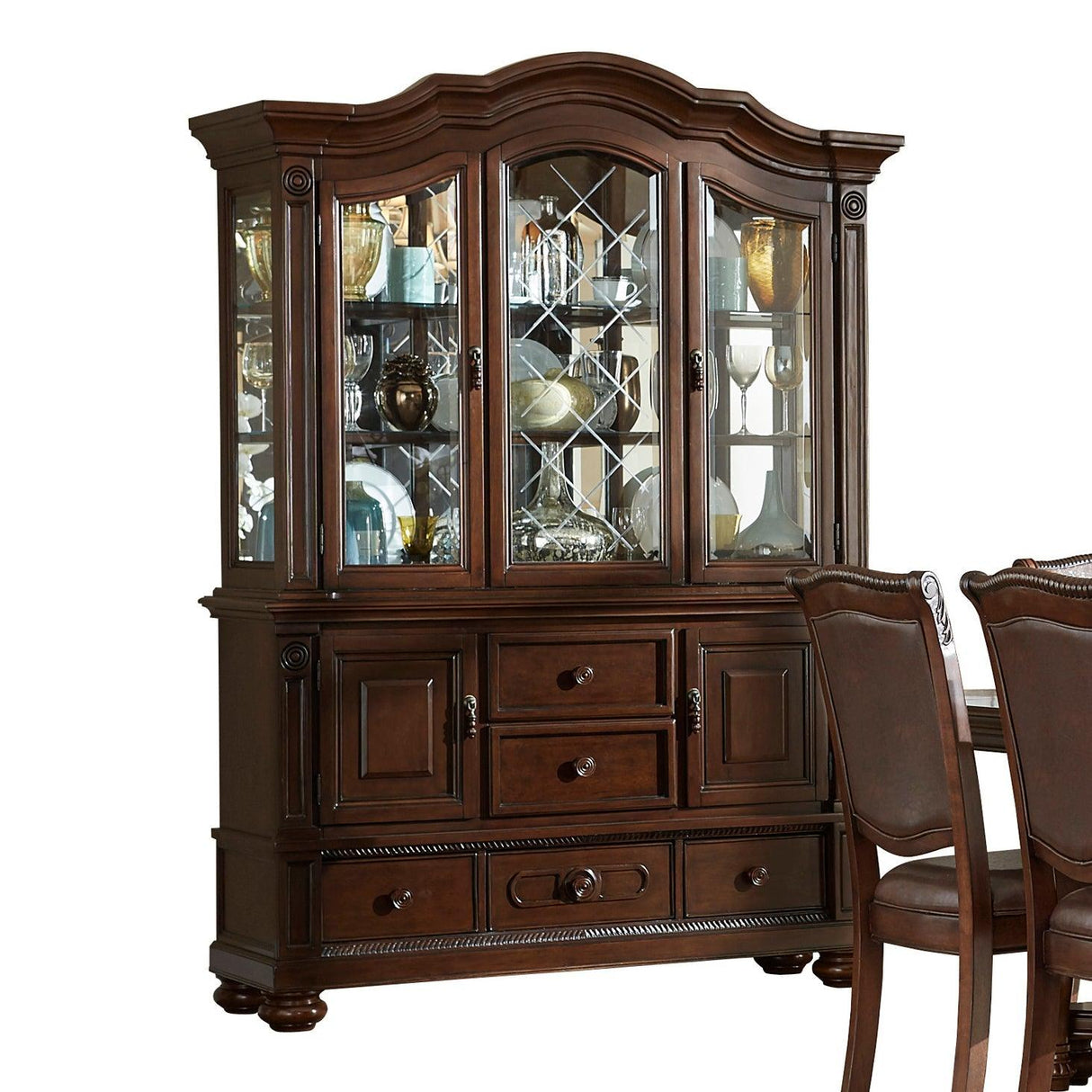 Lordsburg Brown Chery Buffet & Hutch by Homelegance at Eve Furniture