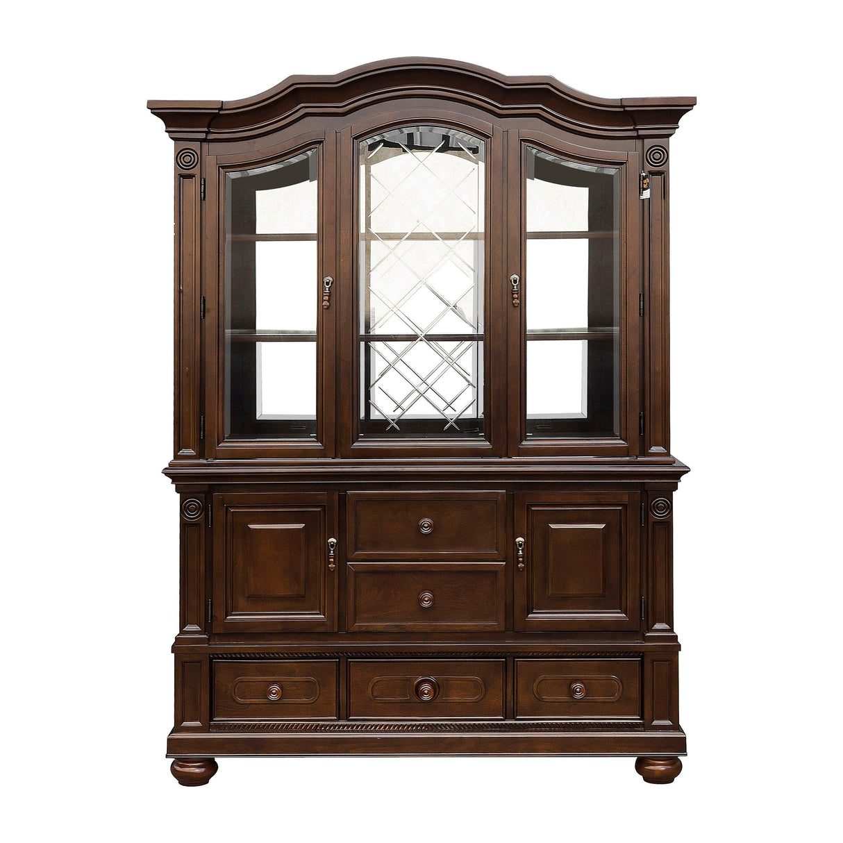 Lordsburg Brown Chery Buffet & Hutch by Homelegance at Eve Furniture