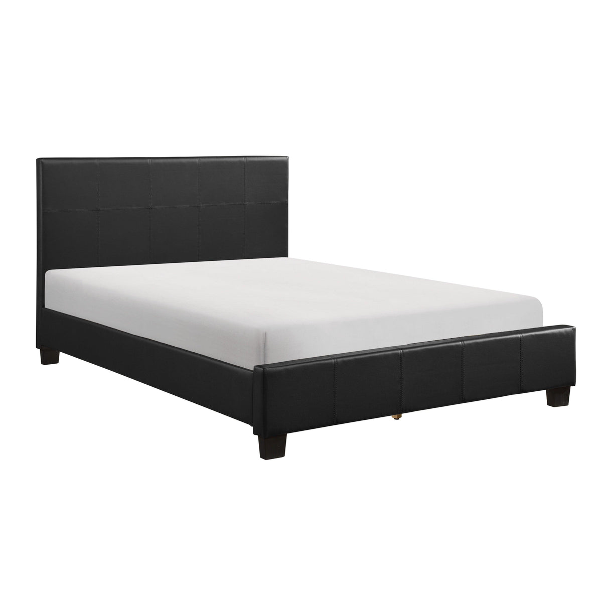 Lorenzi Black Queen Upholstered Platform Bed by Homelegance at Eve Furniture