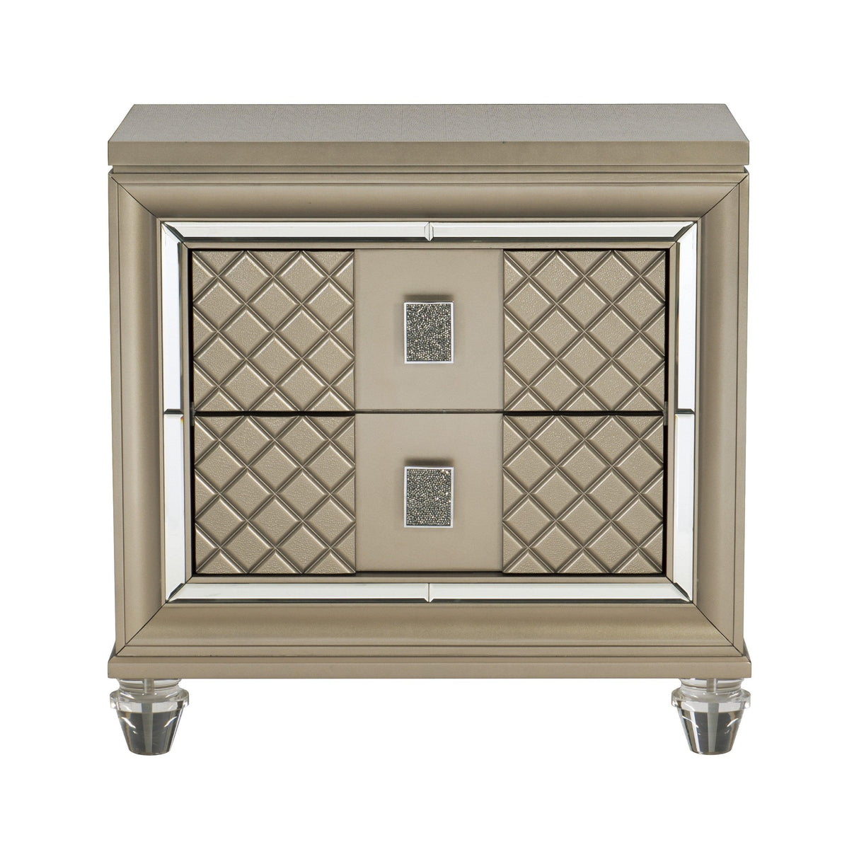 Loudon Champagne Metallic Nightstand by Homelegance at Eve Furniture