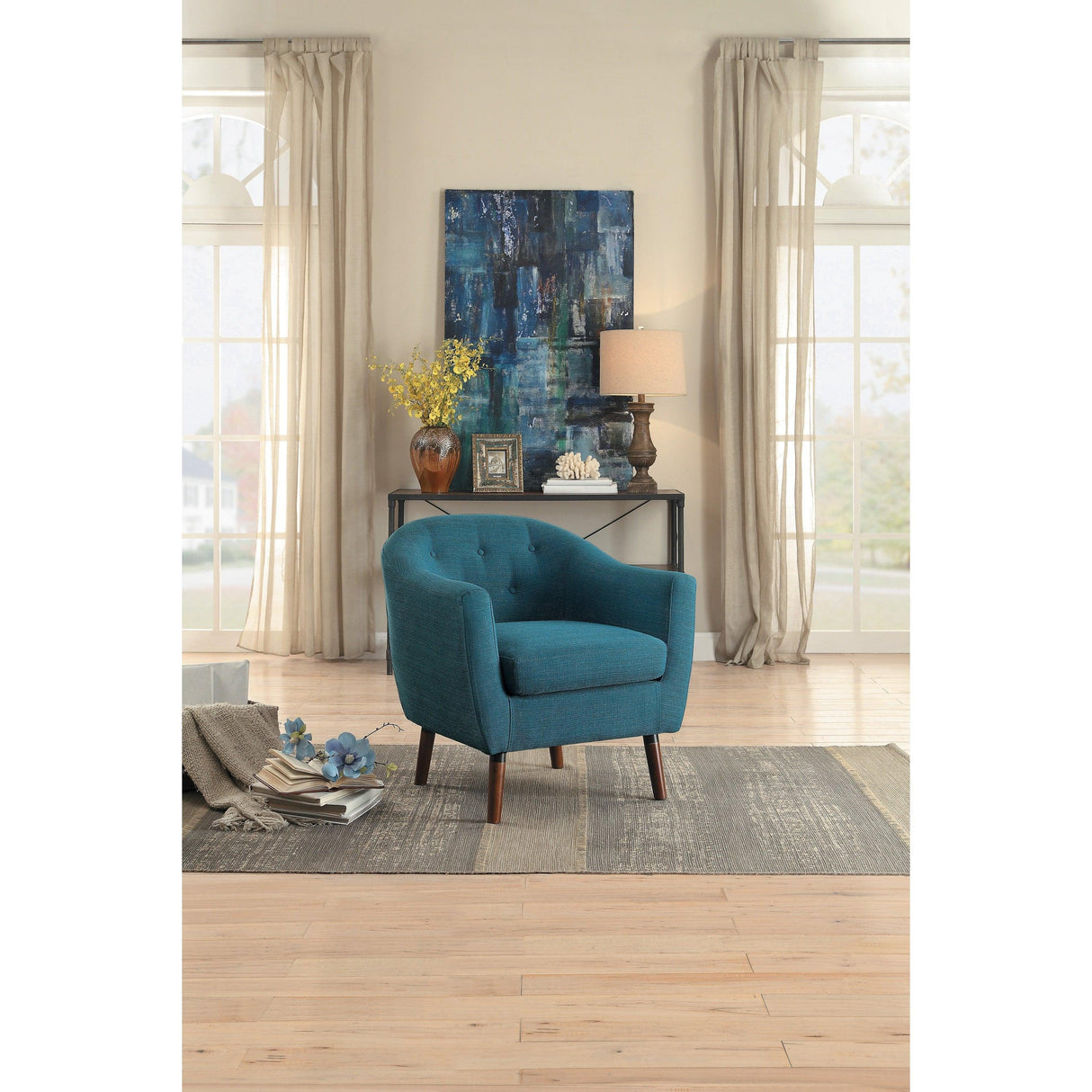 Lucille Blue Accent Chair by Homelegance at Eve Furniture