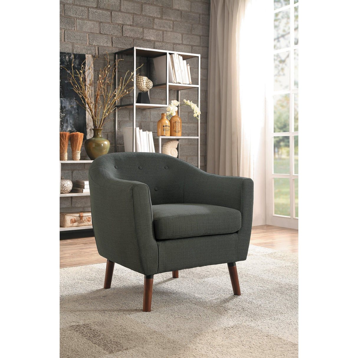 Lucille Gray Accent Chair by Homelegance at Eve Furniture