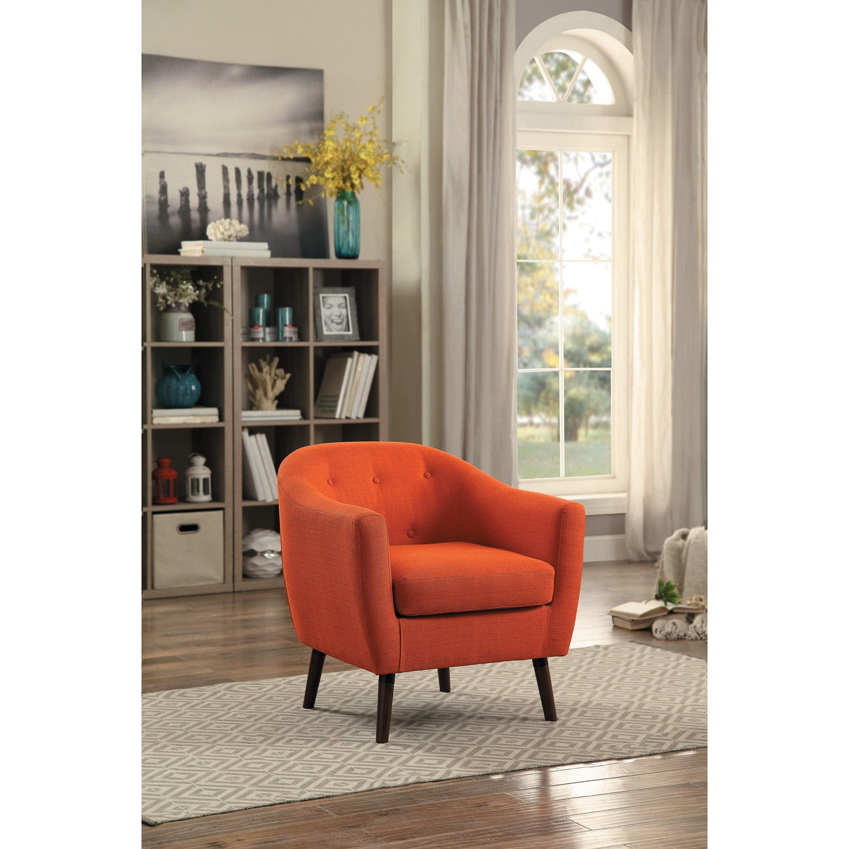 Lucille Orange Accent Chair by Homelegance at Eve Furniture