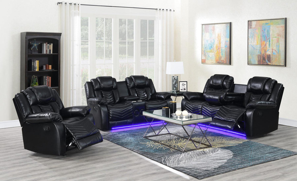 Lucky Charm Black Reclining Living Room Set by New Era Innovations at Eve Furniture