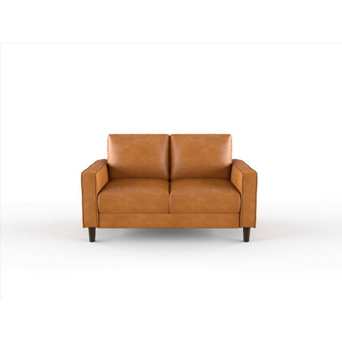 Malcolm Brown Faux Leather Loveseat by Homelegance at Eve Furniture