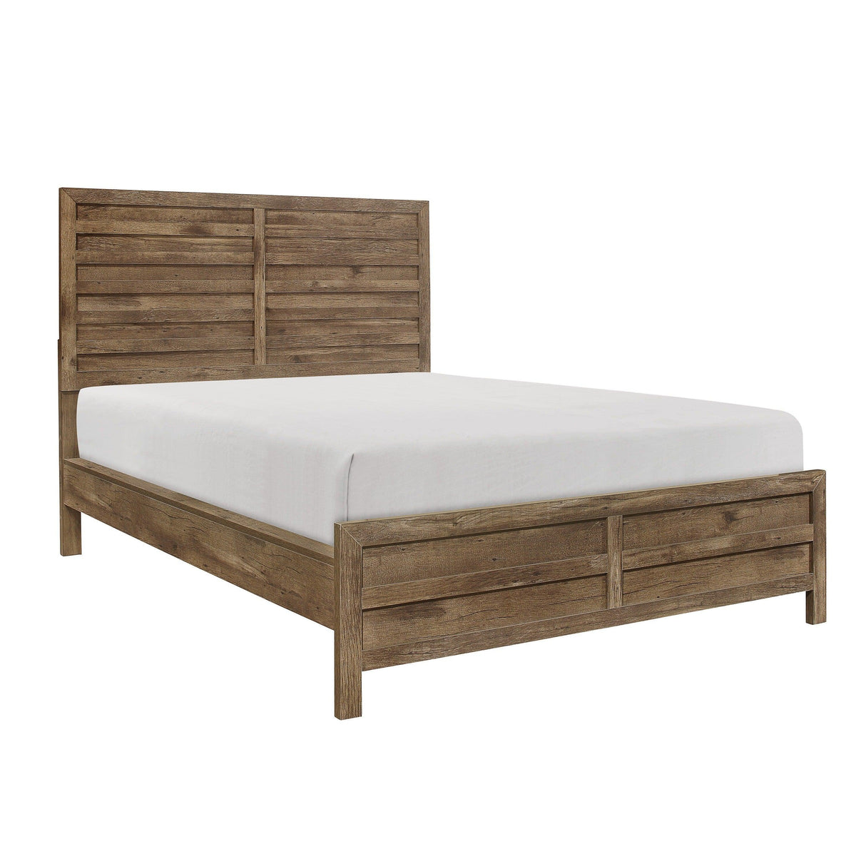 Mandan Weathered Pine Queen Panel Bed by Homelegance at Eve Furniture