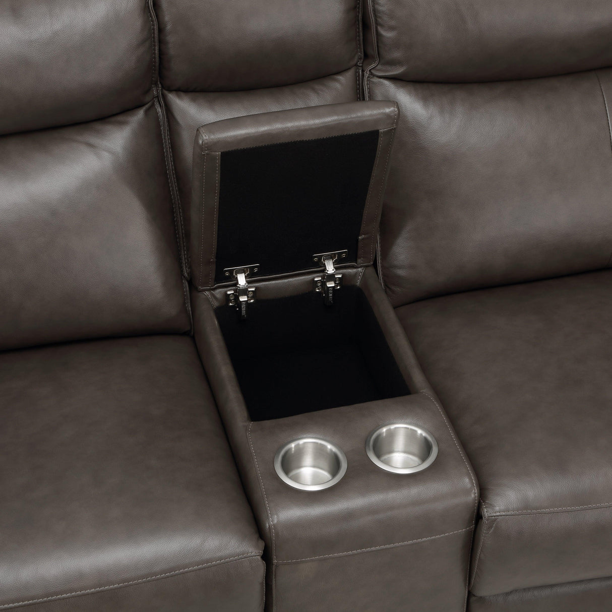 Maroni Dark Brown Leather 6-Piece Modular Power Reclining Sectional by Homelegance at Eve Furniture