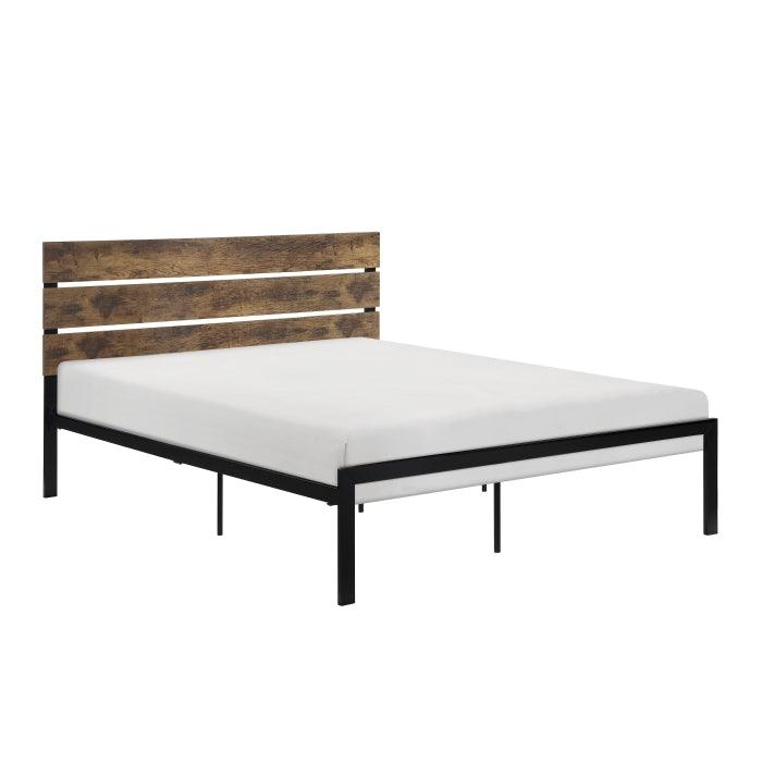 Marshall Brown Metal and Wood Queen Panel Bed by Homelegance at Eve Furniture