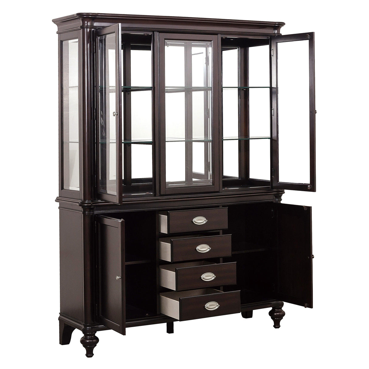 Marston Dark Cherry Buffet & Hutch by Homelegance at Eve Furniture
