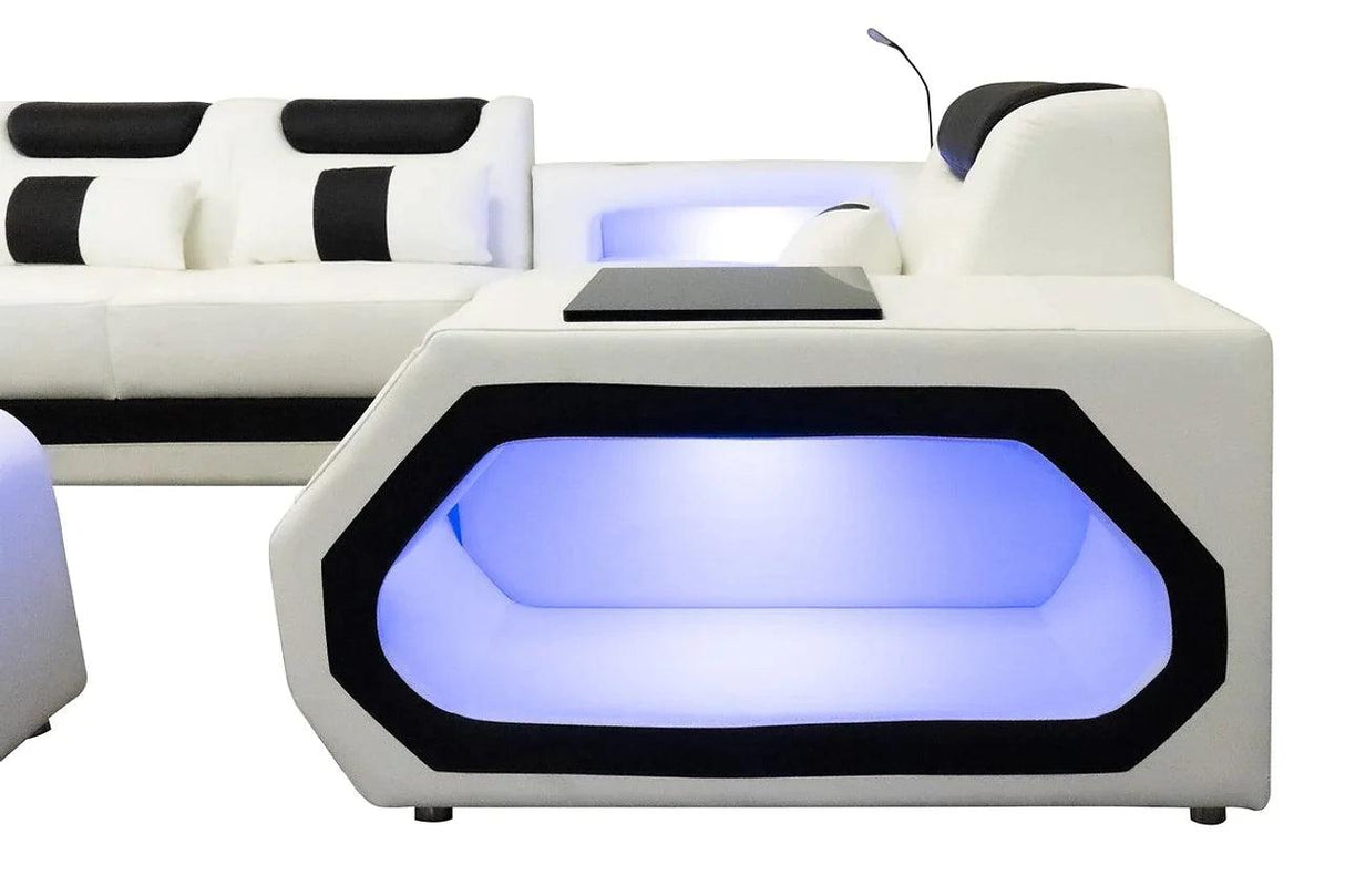 Matrix White/Black Italian Leather Sectional by New Era Innovations at Eve Furniture