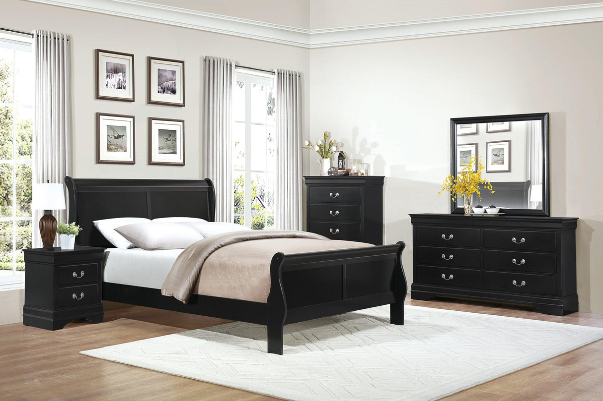 Mayville Black Sleigh Bedroom Set by Homelegance at Eve Furniture