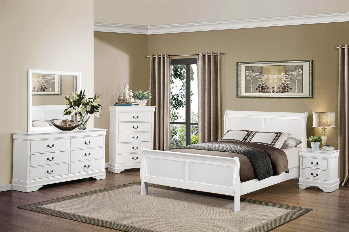 Mayville White Full Sleigh Bed by Homelegance at Eve Furniture