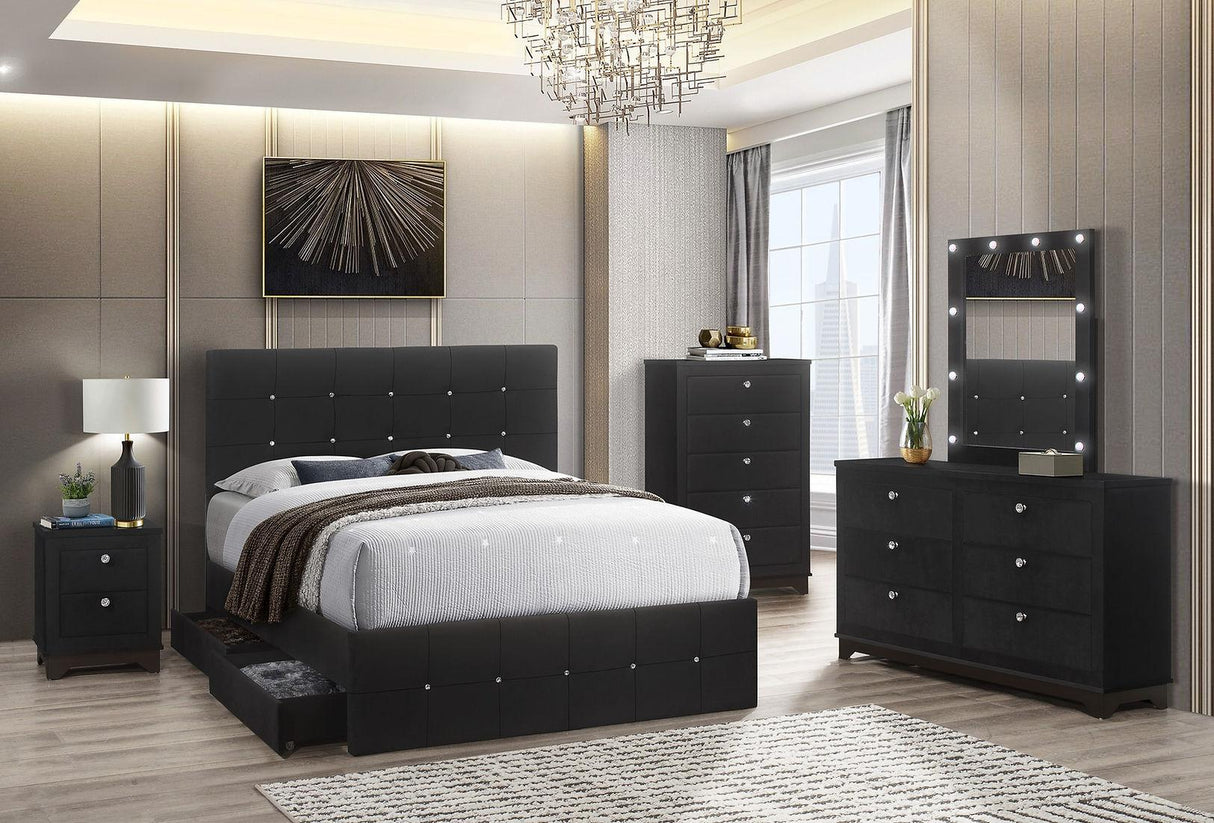 Midnight Black Platform Bedroom Set by New Era Innovations at Eve Furniture