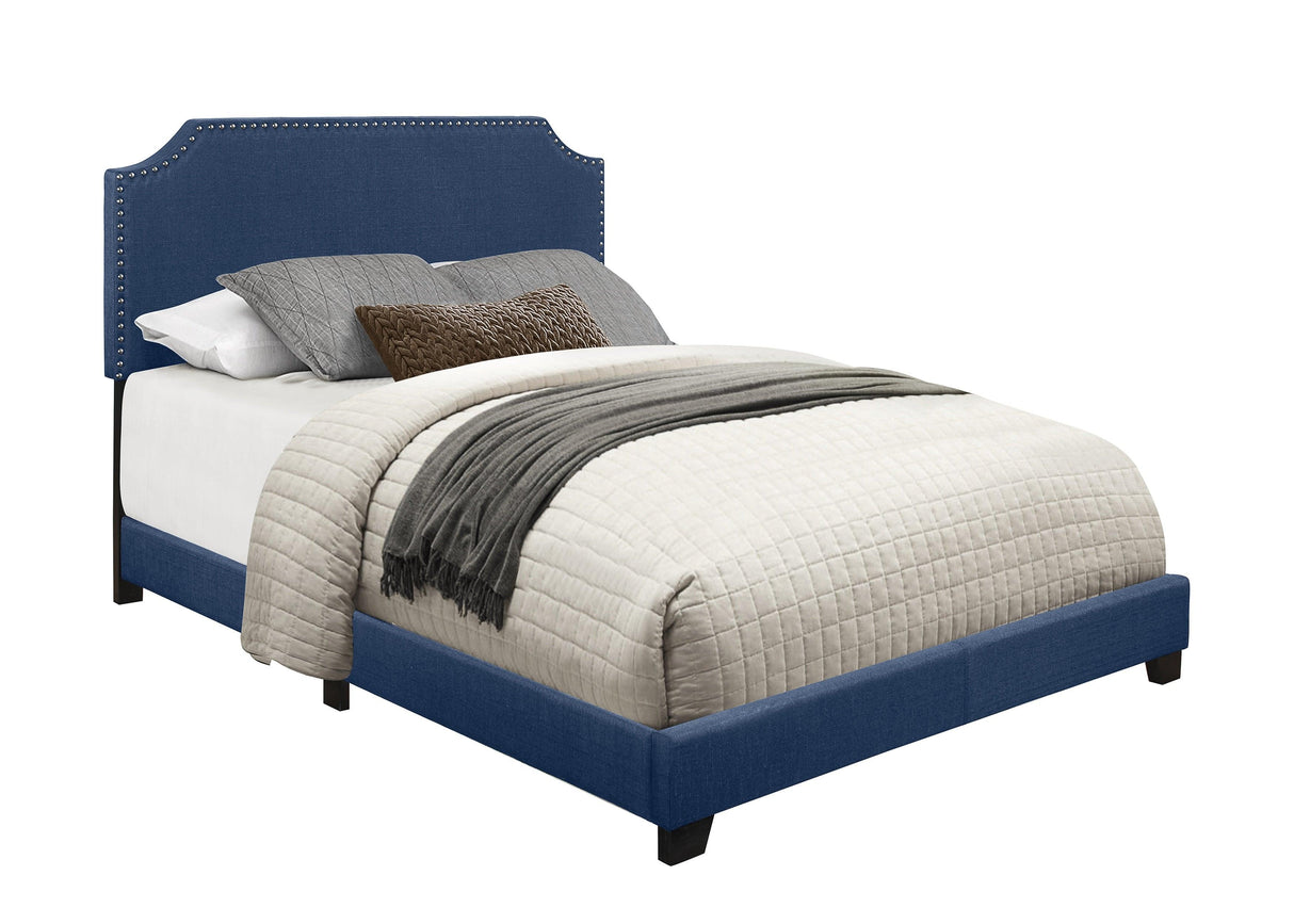 Miranda Blue King Upholstered Bed by Homelegance at Eve Furniture