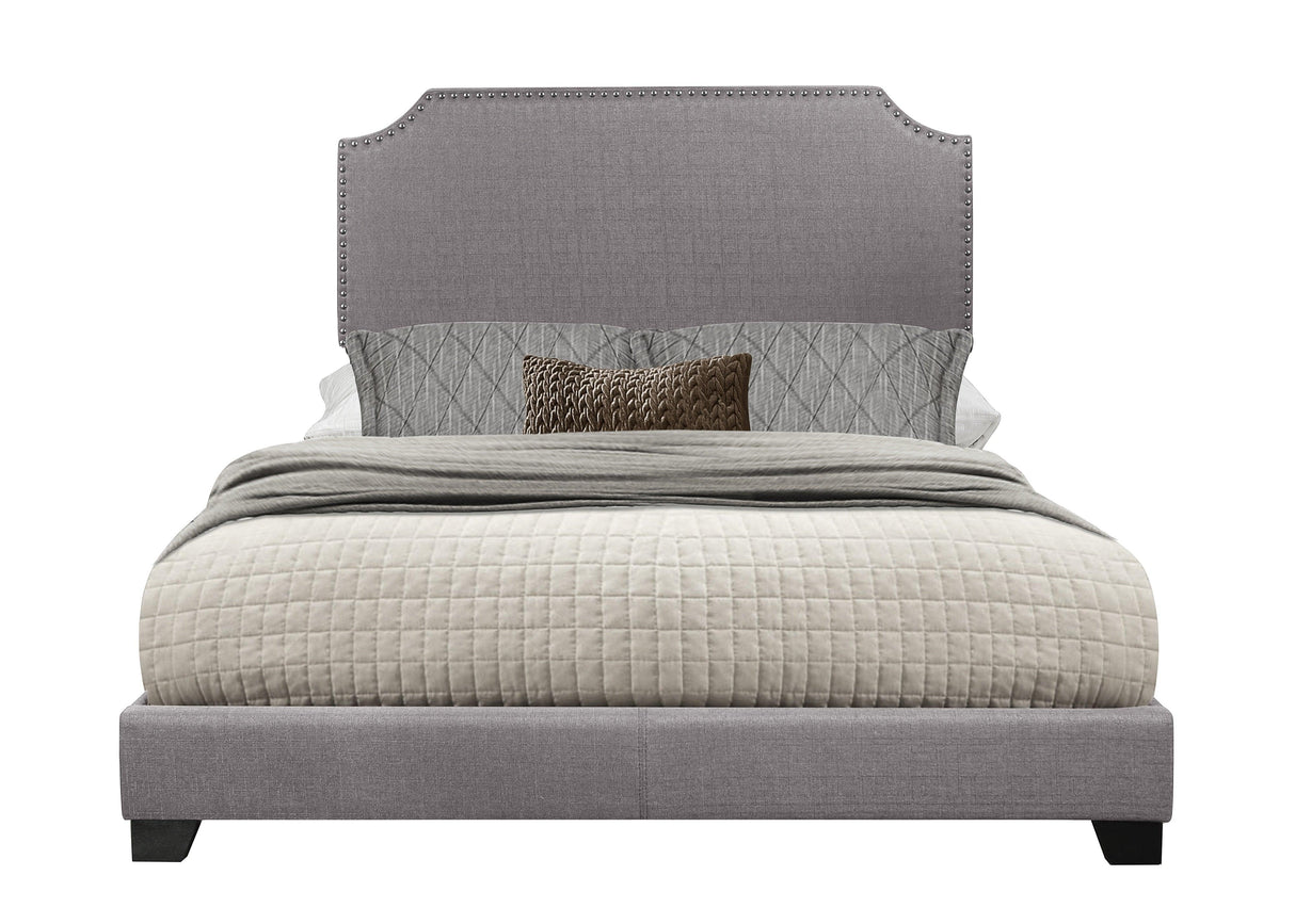 Miranda Gray Queen Upholstered Bed by Homelegance at Eve Furniture