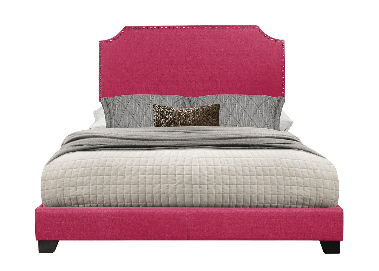 Miranda Pink Queen Upholstered Bed by Homelegance at Eve Furniture