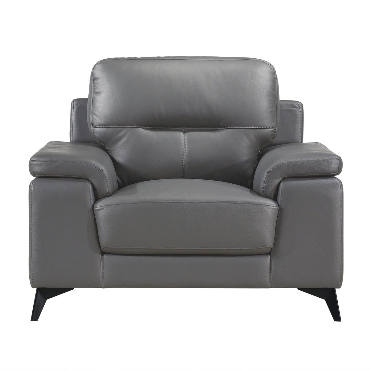 Mischa Dark Gray Top-Grain Leather Chair by Homelegance at Eve Furniture