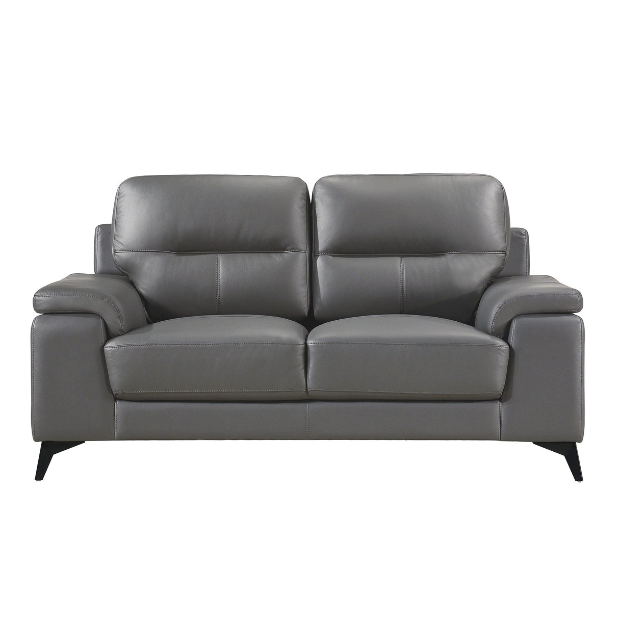 Mischa Dark Gray Top-Grain Leather Loveseat by Homelegance at Eve Furniture