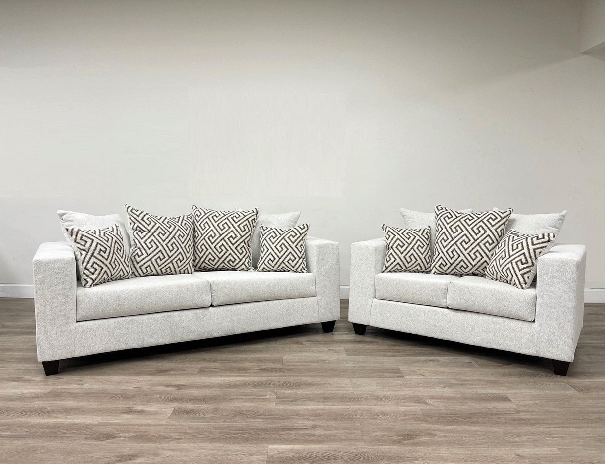 Monroe Stone Fabric Sofa & Loveseat by Happy Homes at Eve Furniture