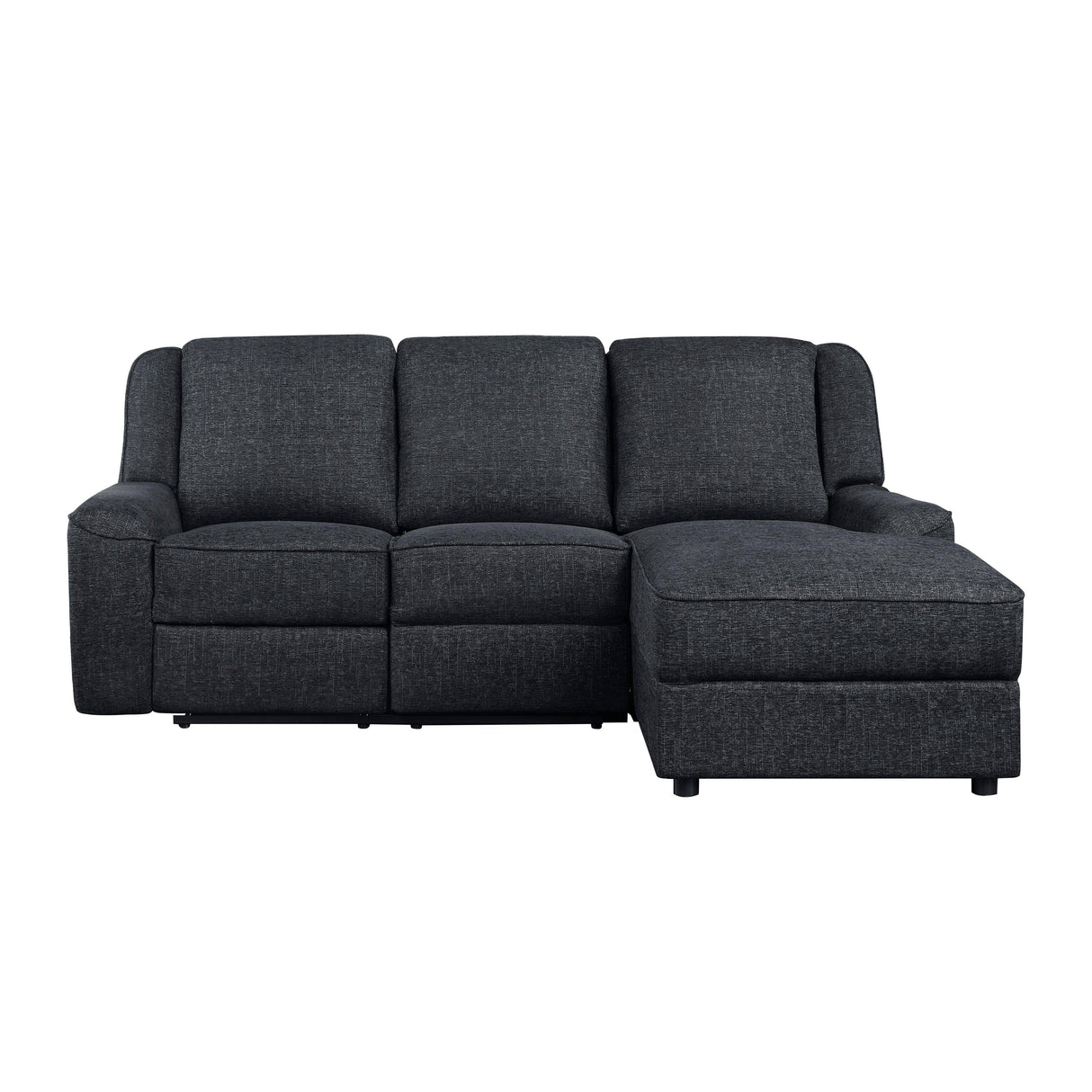 Monterey Black 2-Piece Reclining Sectional with Right Chaise by Homelegance at Eve Furniture