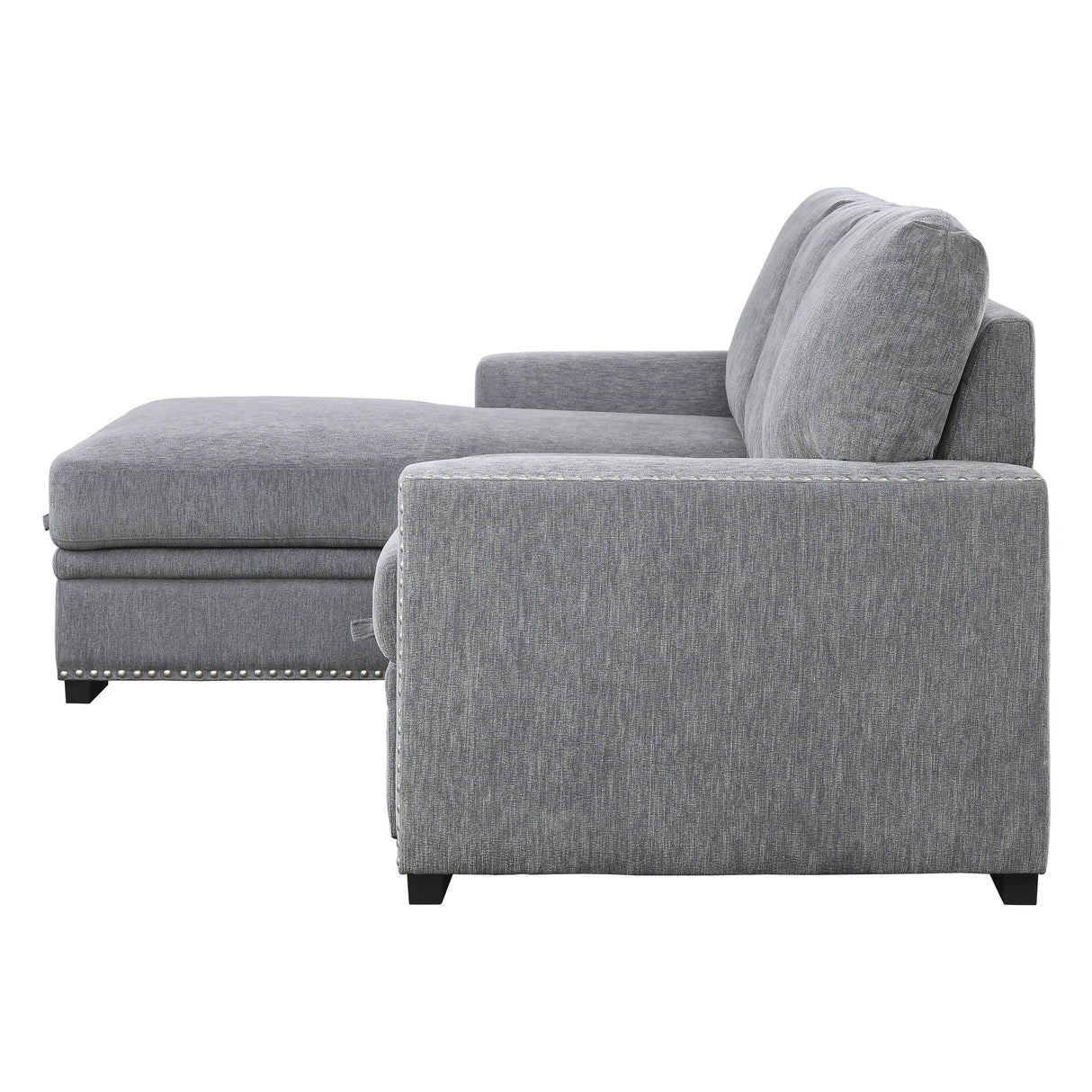 Morelia 2-Piece Sectional with Pull-out Bed and Left Chaise with Hidden Storage In Gray by Homelegance at Eve Furniture
