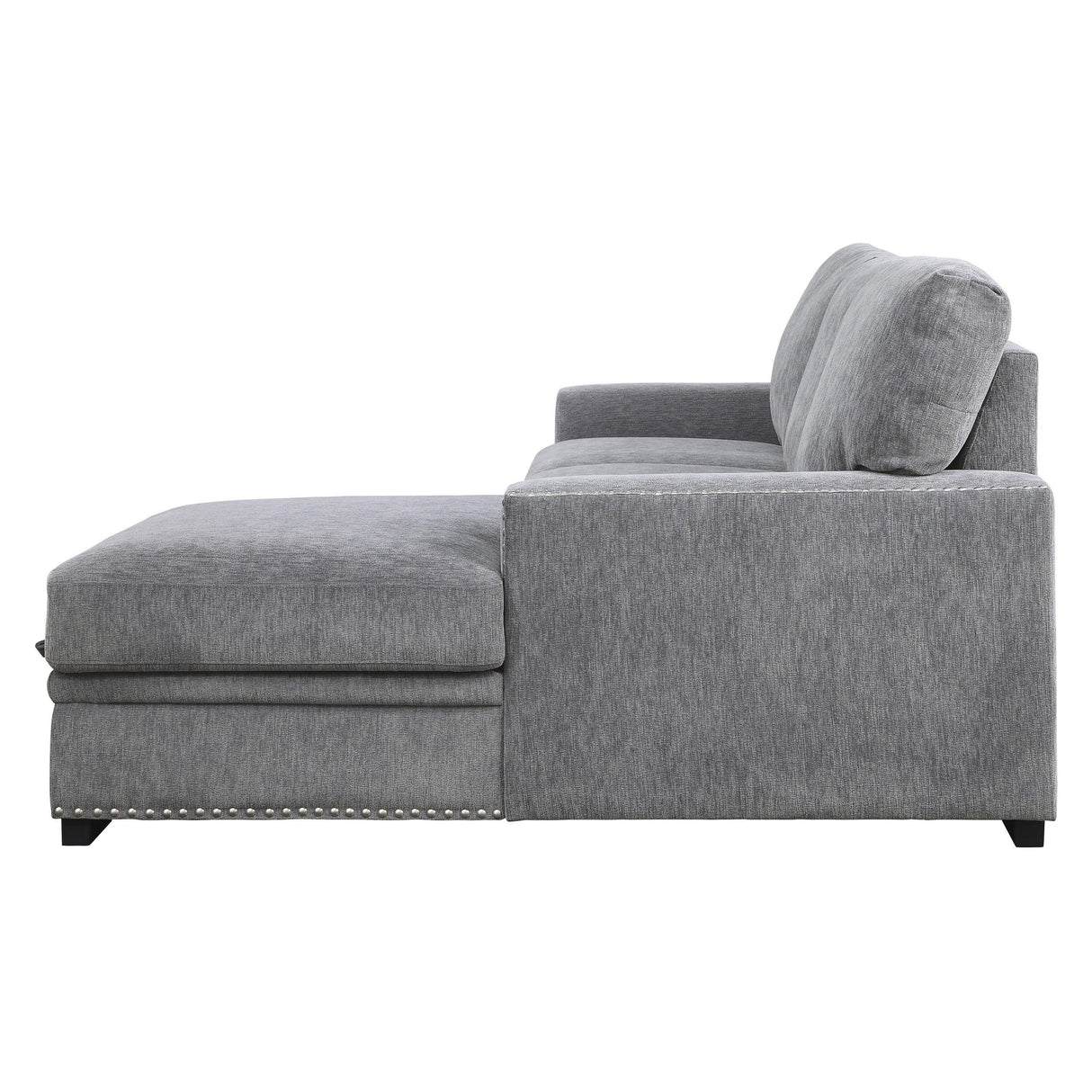 Morelia 2-Piece Sectional with Pull-out Bed and Right Chaise with Hidden Storage In Gray by Homelegance at Eve Furniture
