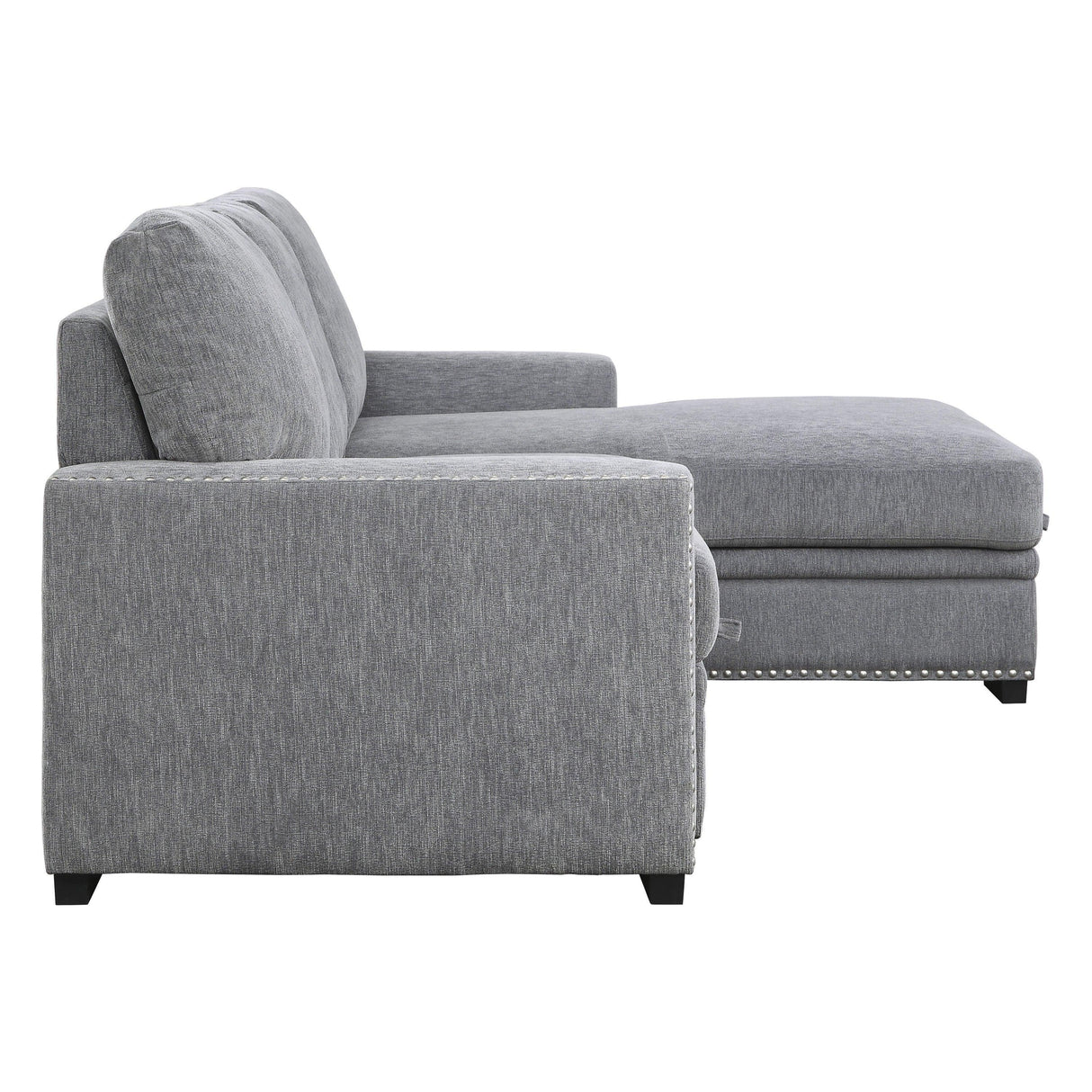 Morelia 2-Piece Sectional with Pull-out Bed and Right Chaise with Hidden Storage In Gray by Homelegance at Eve Furniture