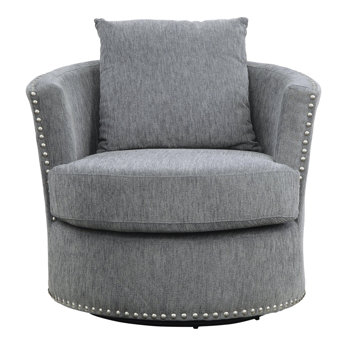 Morelia Dark Gray Swivel Chair by Homelegance at Eve Furniture
