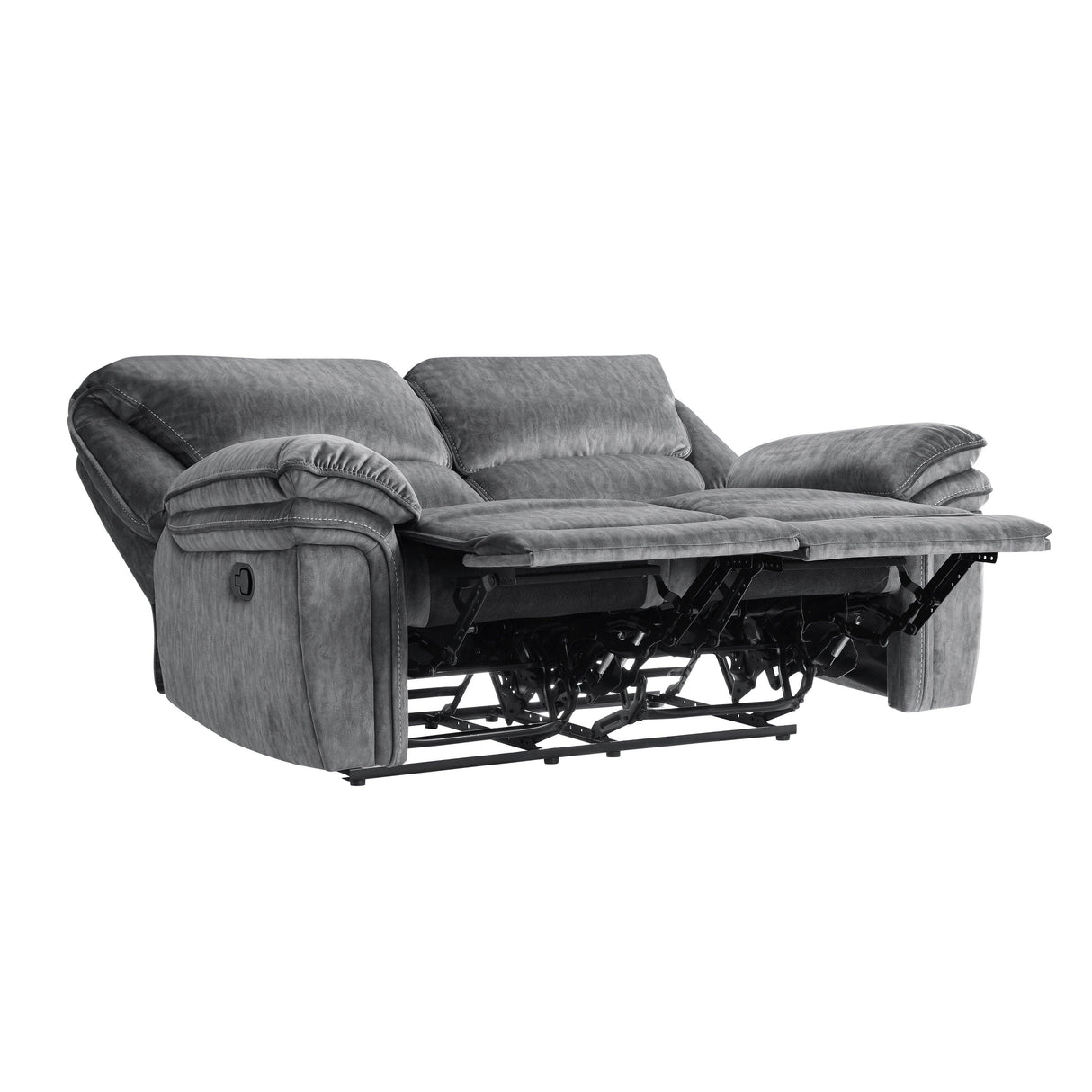 Muirfield Gray Double Reclining Loveseat by Homelegance at Eve Furniture