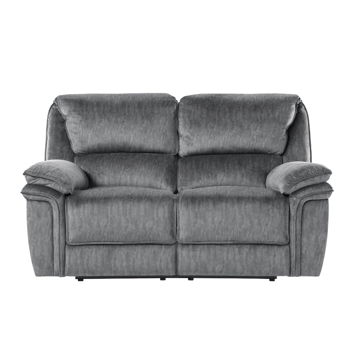 Muirfield Gray Double Reclining Loveseat by Homelegance at Eve Furniture