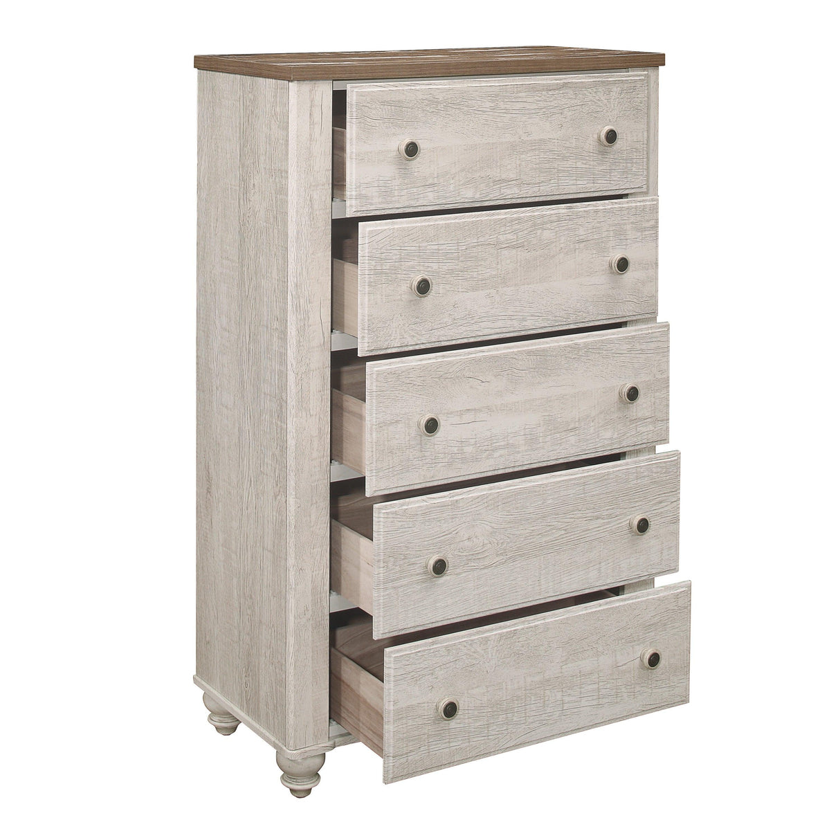 Nashville Antique White/Brown Chest by Homelegance at Eve Furniture