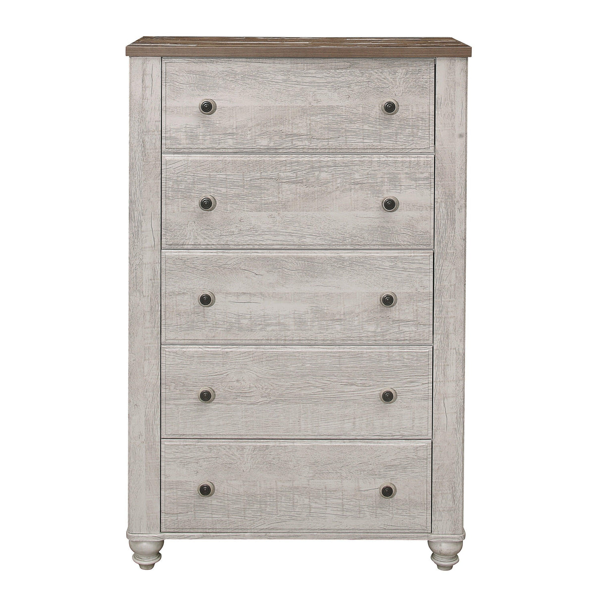 Nashville Antique White/Brown Chest by Homelegance at Eve Furniture