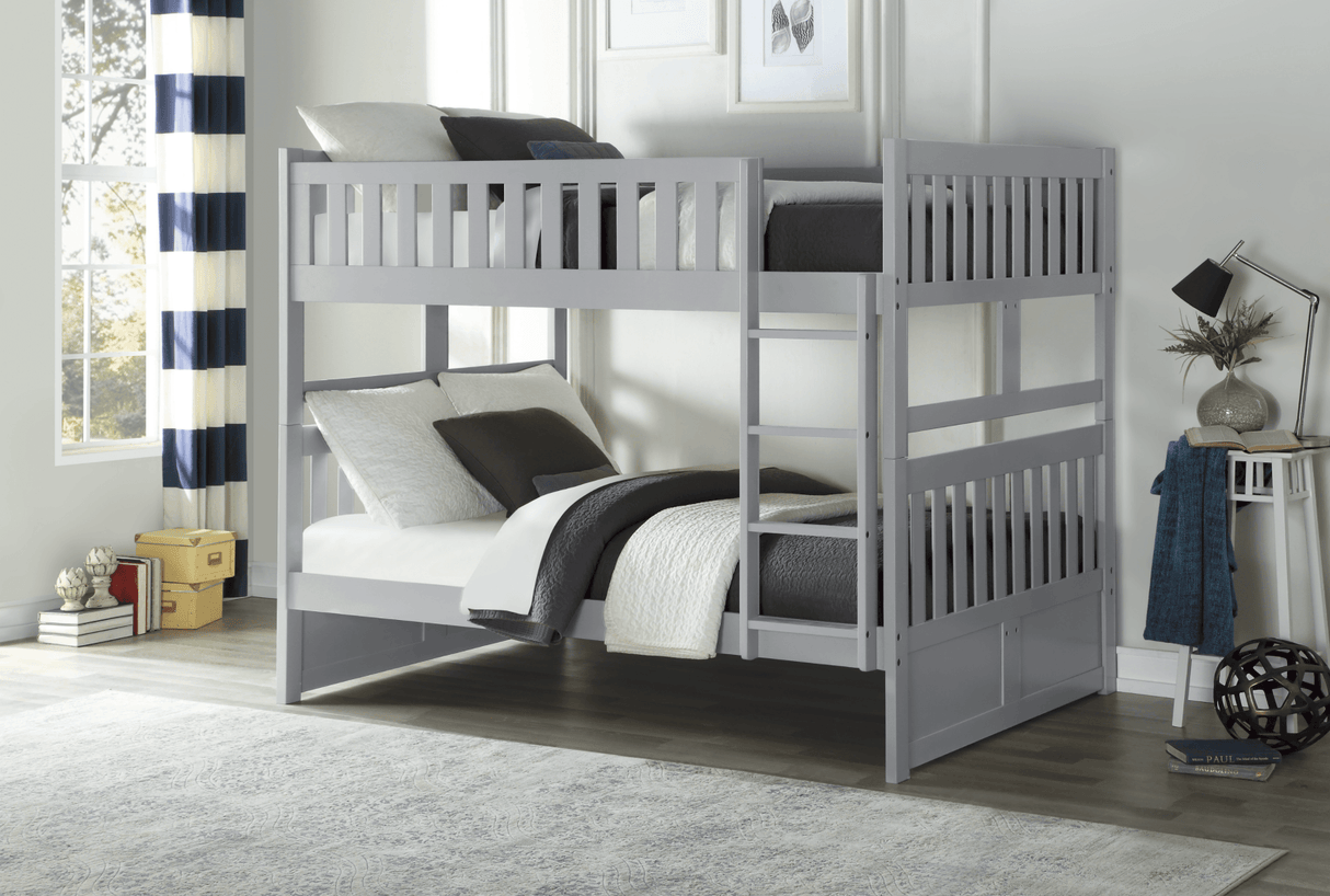 Orion Gray Full/Full Bunk Bed by Homelegance at Eve Furniture