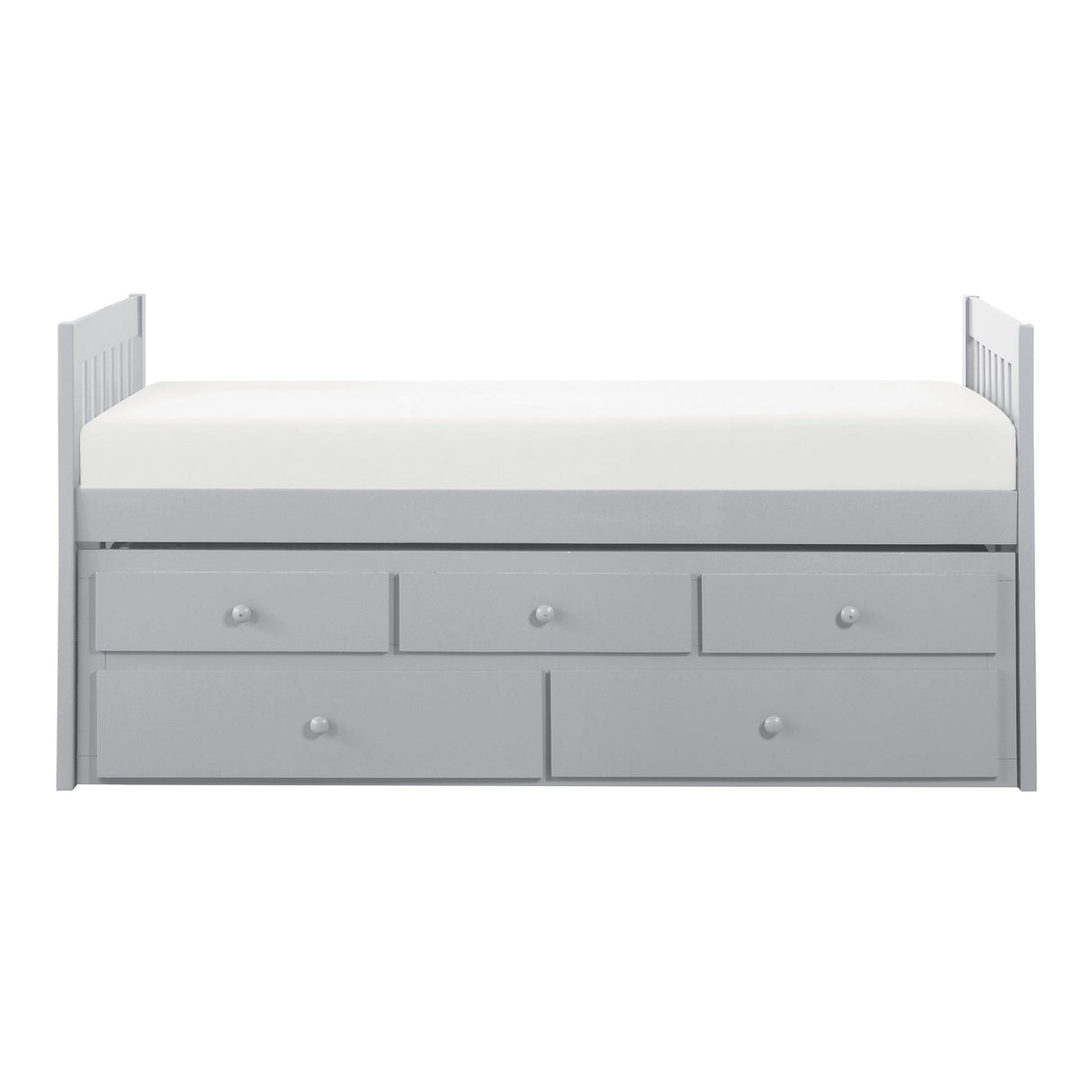 Orion Gray Twin Captains Trundle Bed by Homelegance at Eve Furniture