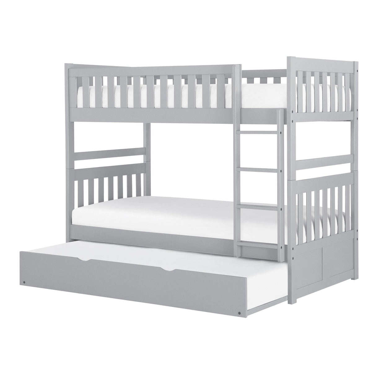 Orion Gray Twin/Twin Bunk Bed with Twin Trundle by Homelegance at Eve Furniture